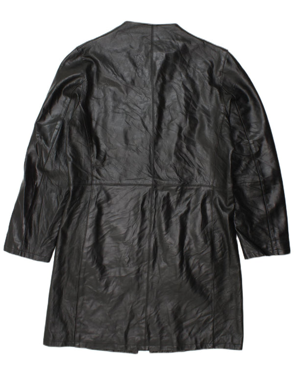 VINTAGE Abrigo de cuero para mujer IT 48 XL Cuero negro