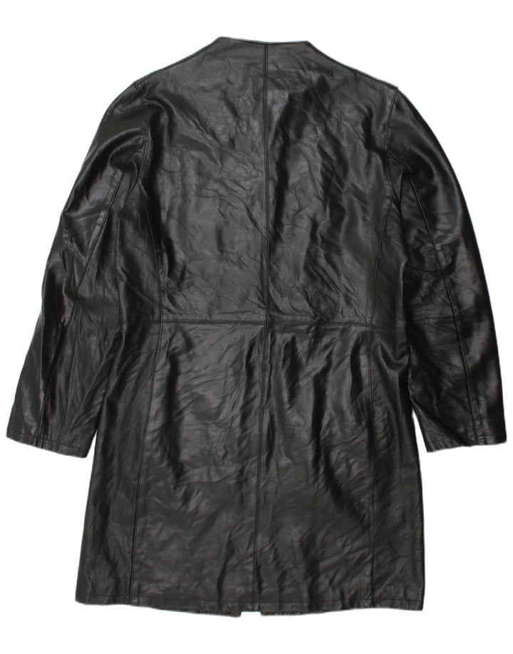 VINTAGE Abrigo de cuero para mujer IT 48 XL Cuero negro