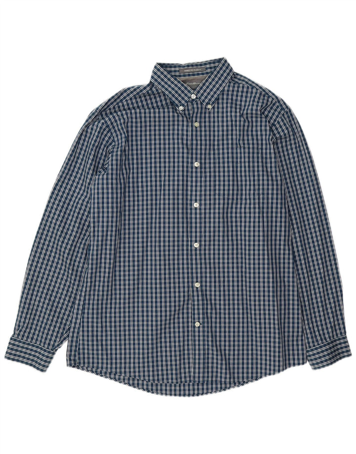 Eddie Bauer Camisa holgada para hombre de algodón azul marino grande