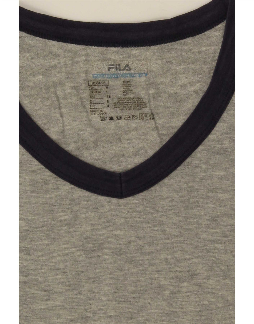 Fila Camiseta para hombre Top grande de algodón moteado gris