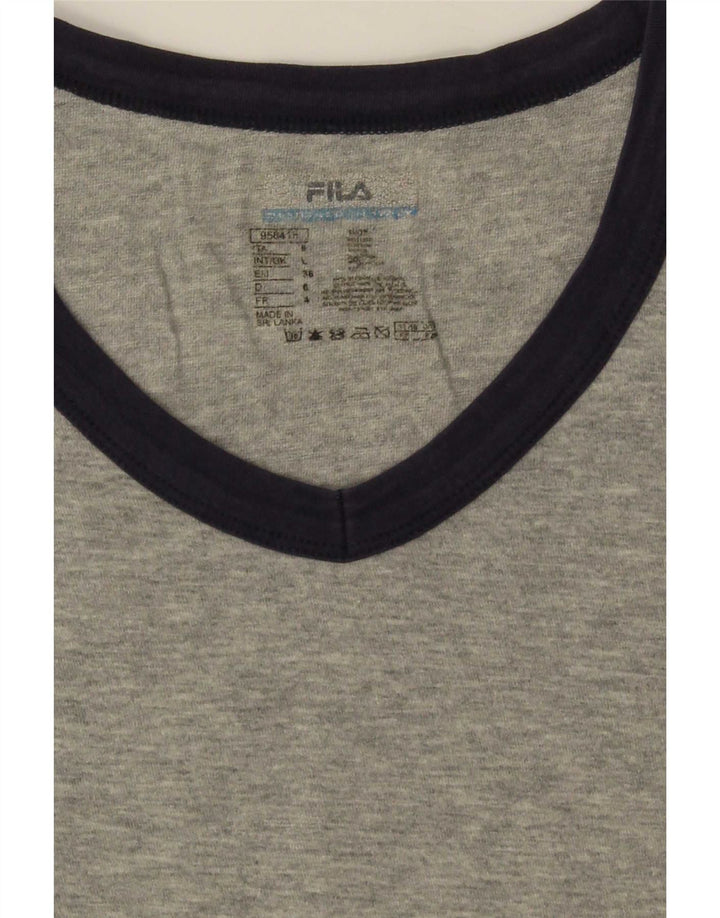 Fila Camiseta para hombre Top grande de algodón moteado gris