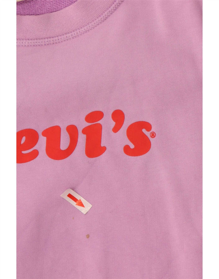 Levi's Sudadera de gran tamaño con gráfico para mujer UK 10 Small Purple Cotton