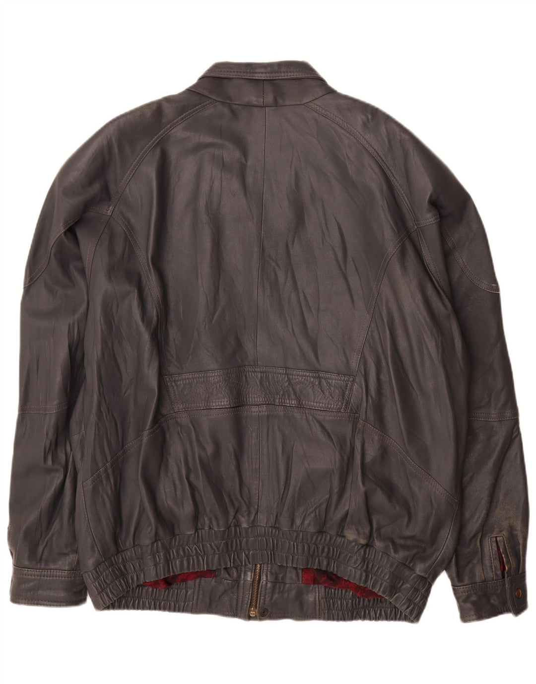 Chaqueta de cuero vintage para hombre IT 60 4XL Gris