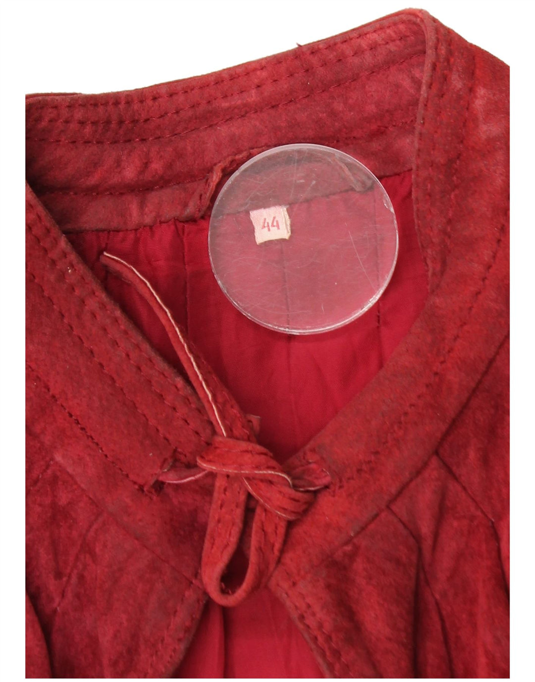 Vintage mujer 3/4 manga gamuza chaqueta IT 44 rojo medio