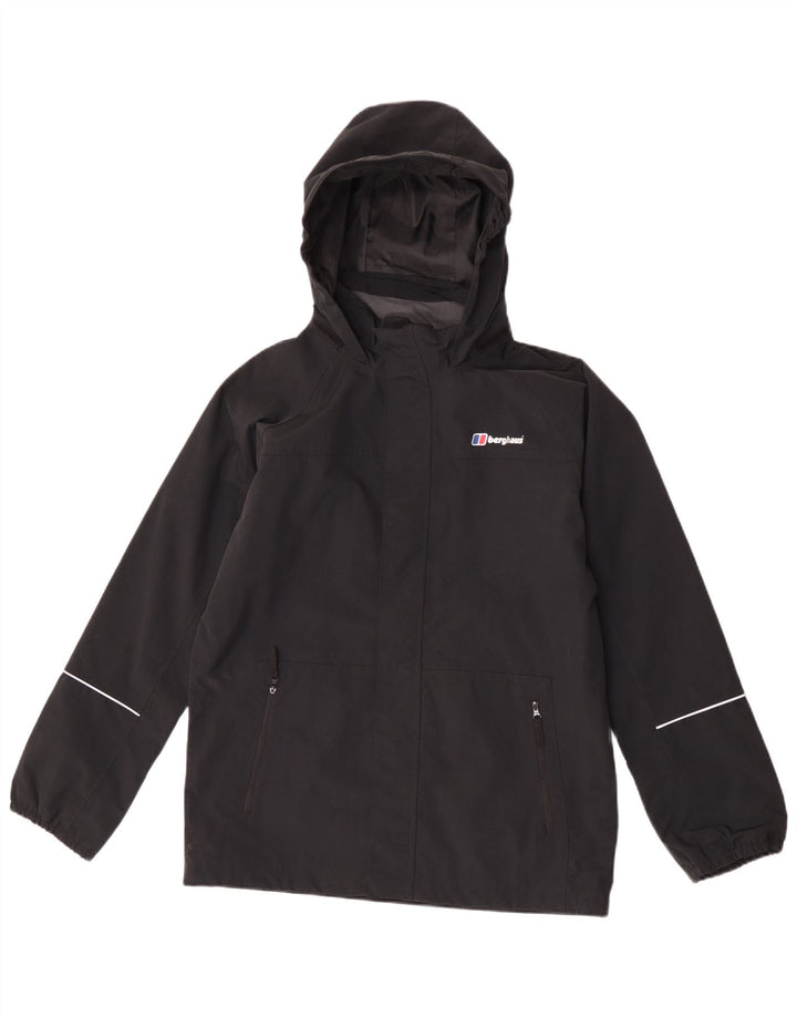 Berghaus Chubasquero con capucha para niños 12-13 años negro poliamida