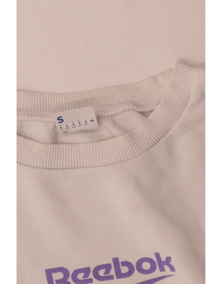 Reebok Sudadera corta extragrande para mujer UK 8/10 Small White