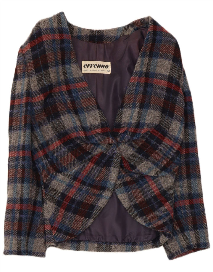 Blazer Mujer Erreuno 1 Botón IT 42 Medium Lana Cuadros Multicolor