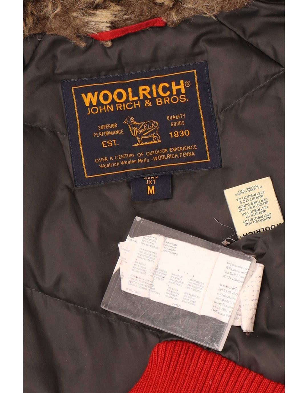Woolrich Chaqueta acolchada con capucha para mujer UK 44 Medium Red Nylon