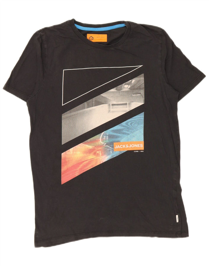 Jack & Jones - Camiseta gráfica para hombre, talla pequeña, color negro
