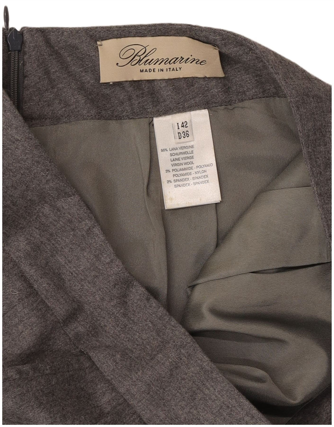 BLUMARINE Womens Pencil Skirt IT 42 Medium W28  Grey Virgin Wool