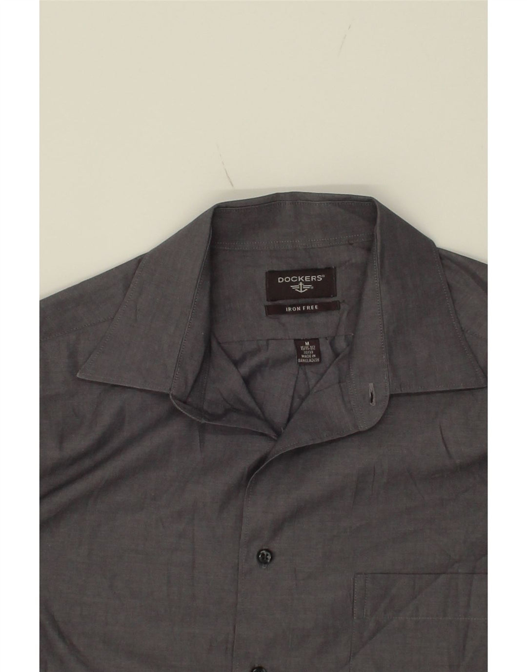 DOCKERS Mens No Iron Shirt Size 15 1/2 Medium Grey Cotton Vintage Dockers and Second-Hand Dockers from Messina Hembry 