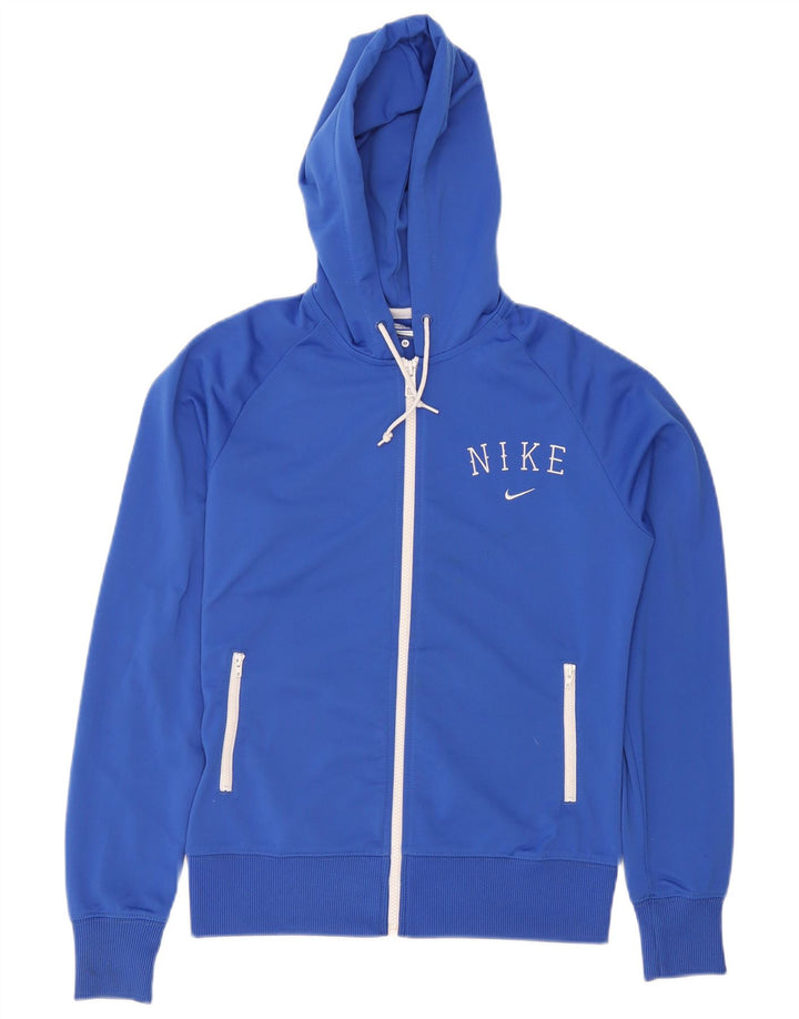Nike - Sudadera con capucha y cremallera para mujer, talla 40, color azul mediano