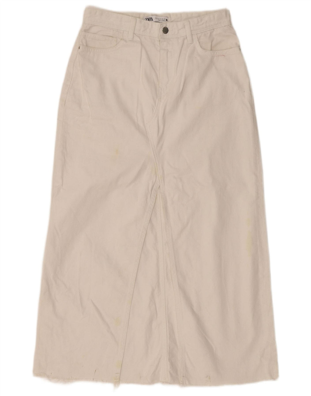 Zara Mujer Maxi Falda Vaquera Mediana W30 Blanco