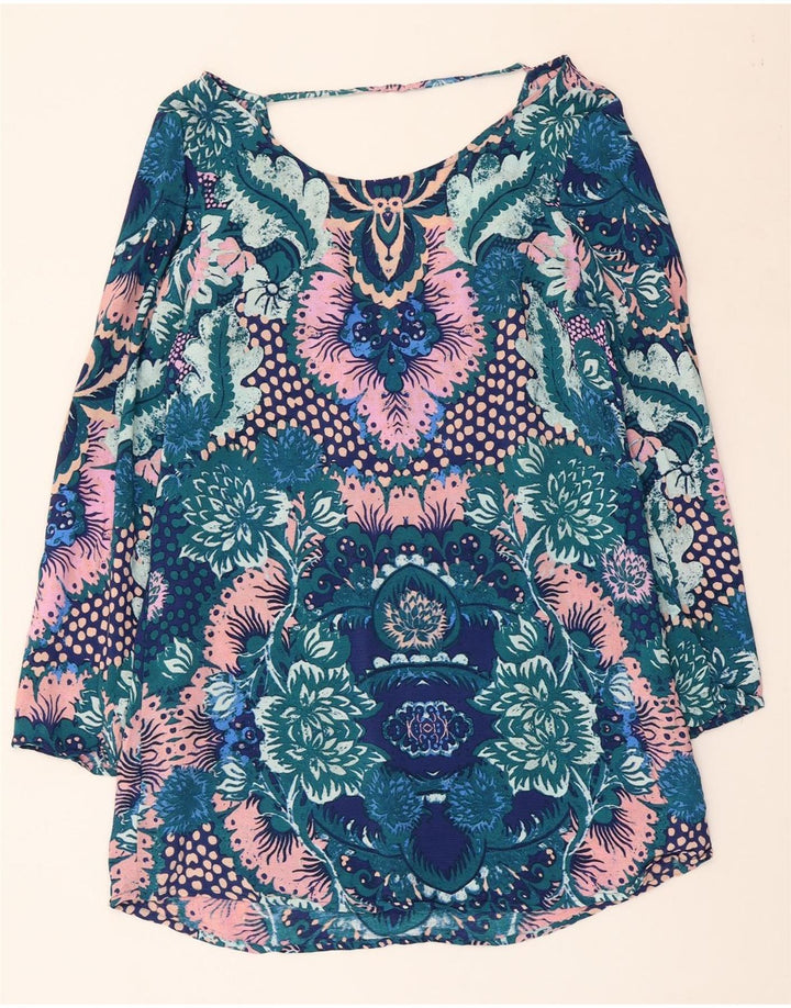 BILLABONG Vestido túnica de manga larga para mujer UK 40 Mediano Multicolor Floral