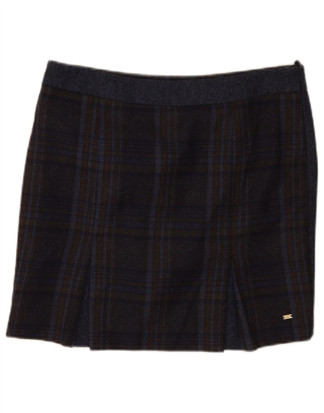 Tommy Hilfiger Minifalda para mujer US 8 Mediana W32 Lana a cuadros azul marino