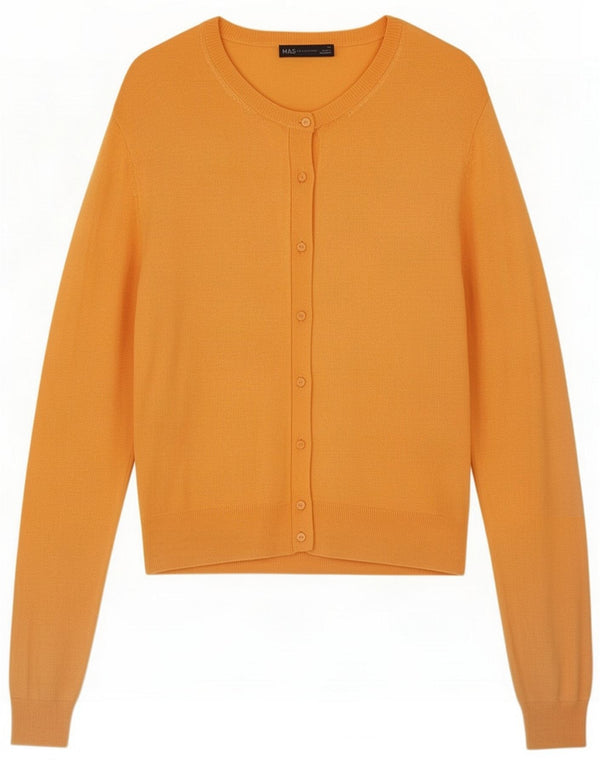 Marks & Spencer Cárdigan para mujer UK 44 Grande Naranja Viscosa Clásico