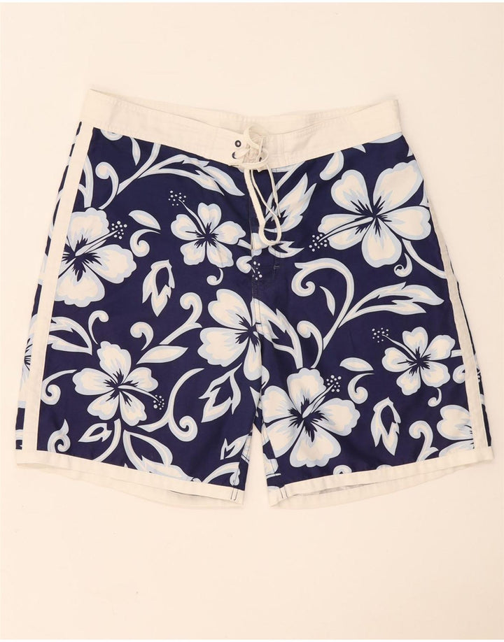 Sundek Bañador para hombre, talla grande, poliéster floral azul marino