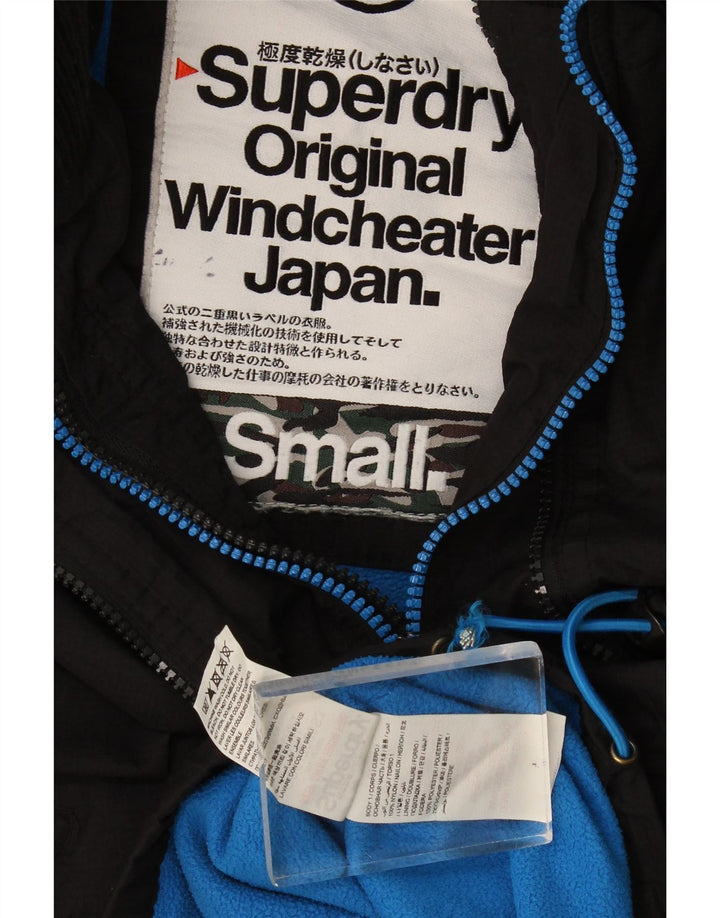 Superdry Chaqueta cortavientos con capucha Windcheater para mujer, talla 40, color negro