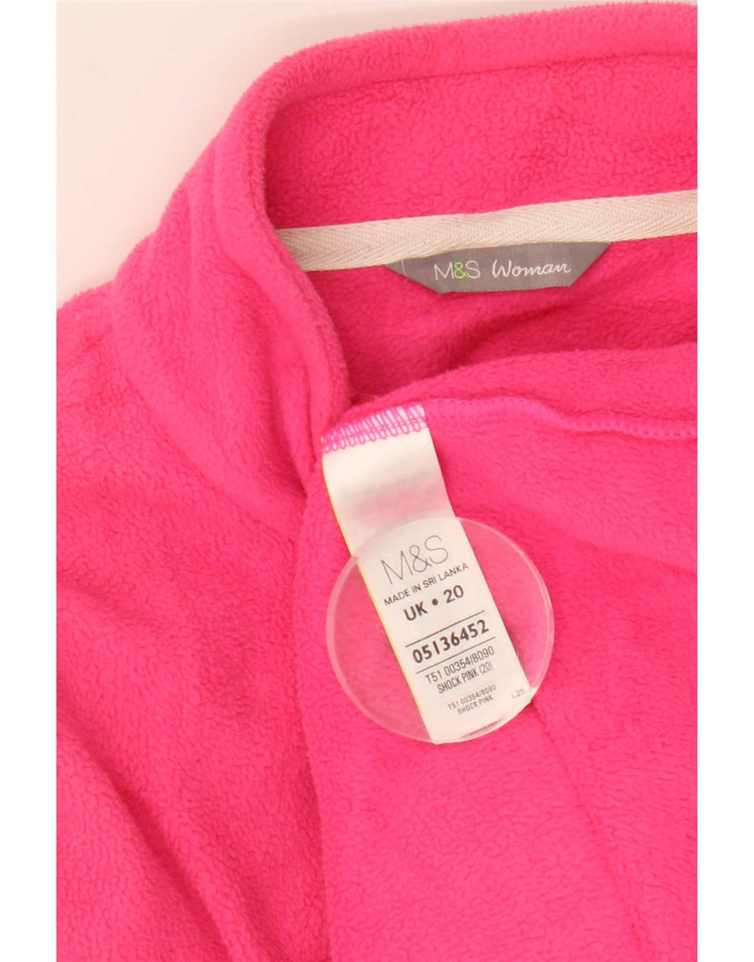 Marks & Spencer Chaqueta polar para mujer UK 20 2XL Poliéster rosa