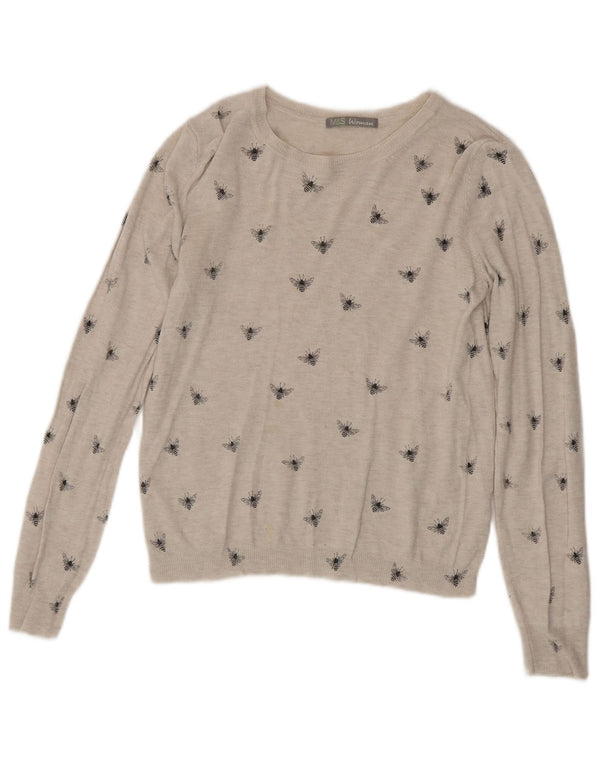 Marks & Spencer Jersey con Cuello Barco para Mujer UK 8 Small Gris