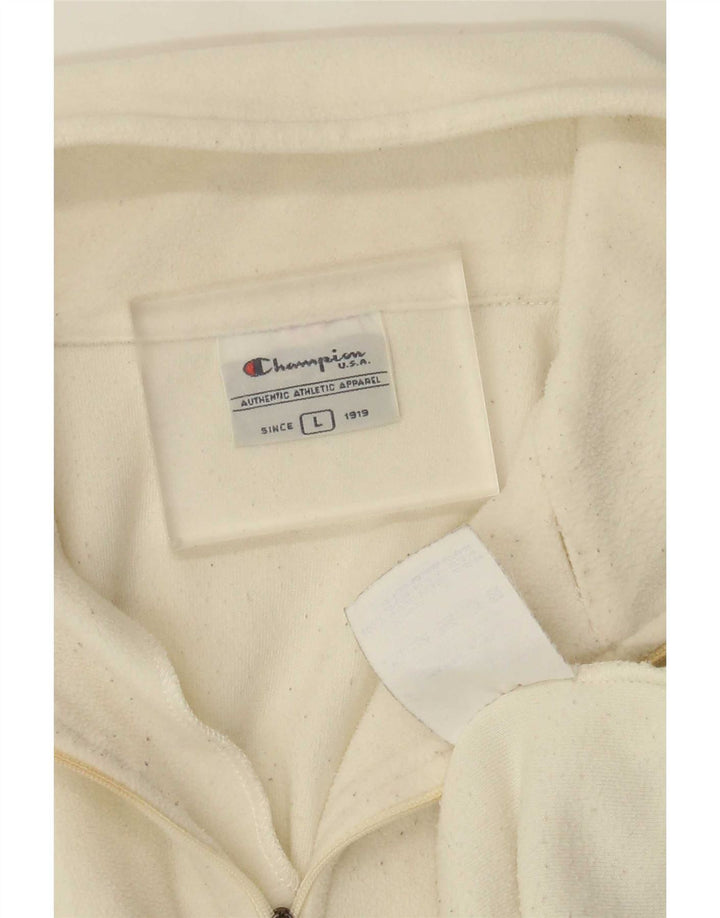 Champion Jersey De Forro Polar Con Cremallera Para Hombre Grande Poliéster Blanco Roto