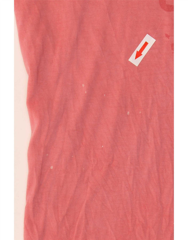 Diesel Hombre Camiseta Gráfica Top Algodón Rosa Medio