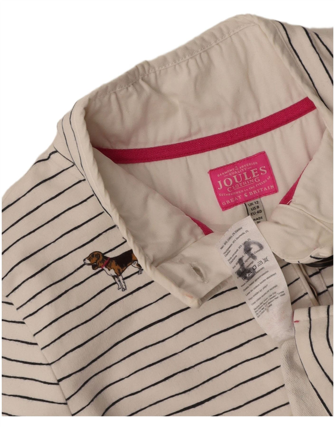 JOULES Womens Sweatshirt Jumper UK 12 Medium White Animal Print