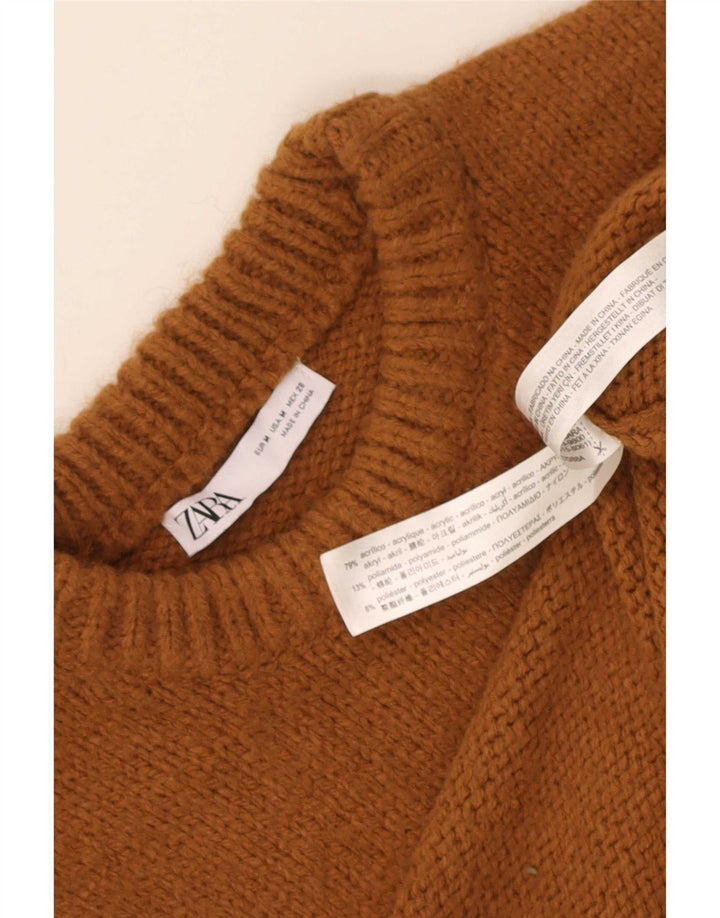 Zara Mujer Chaleco Tank Top UK 40 Acrílico Marrón Medio