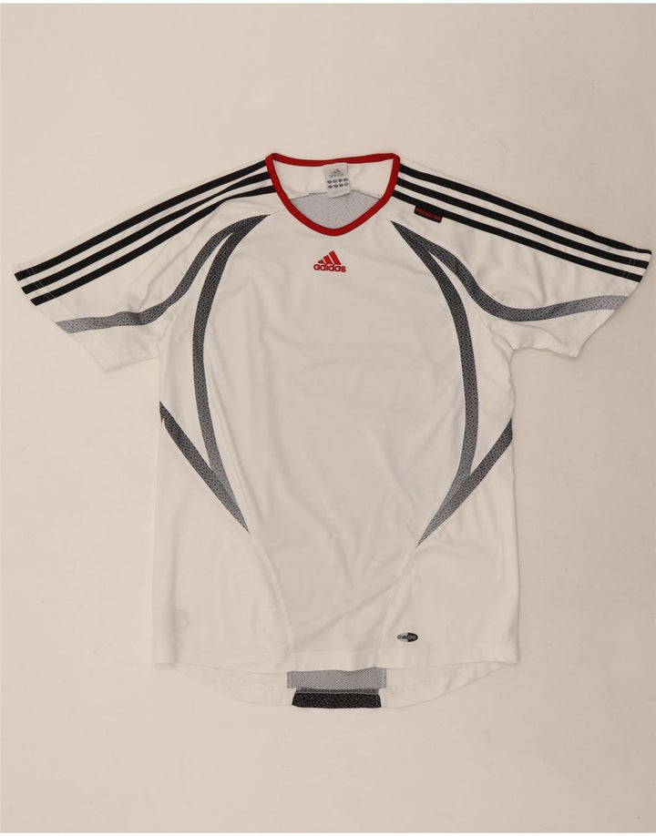 Adidas Hombre Climacool Camiseta Top Medio Blanco Colorblock Poliéster