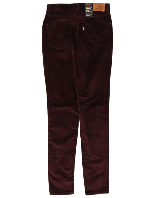 Levi's Mujer 721 Pantalones Casuales Ajustados De Cintura Alta W29 L32 Algodón Borgoña
