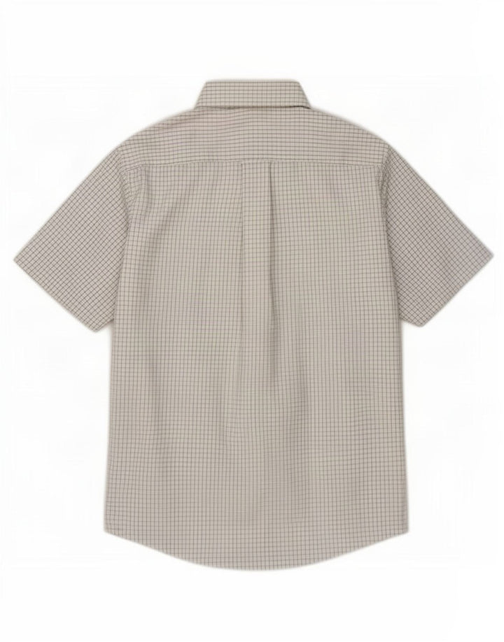Camisa Orvis Hombre Manga Corta Algodón Vichy Blanco Mediano