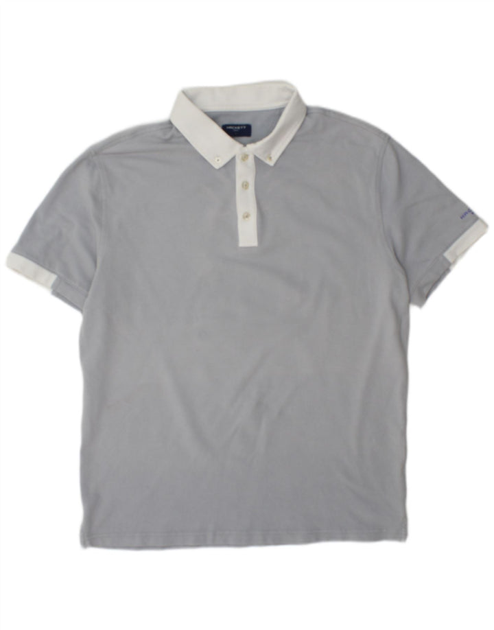 Hackett Polo de golf para hombre de algodón gris grande