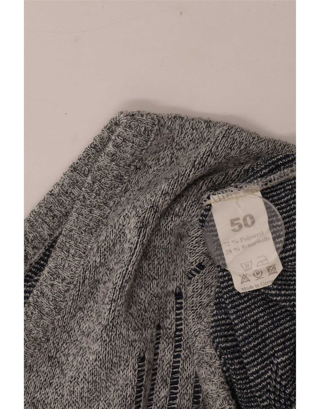 Vintage hombres chaleco camiseta sin mangas EU 50 gris medio geométrico poliacrílico