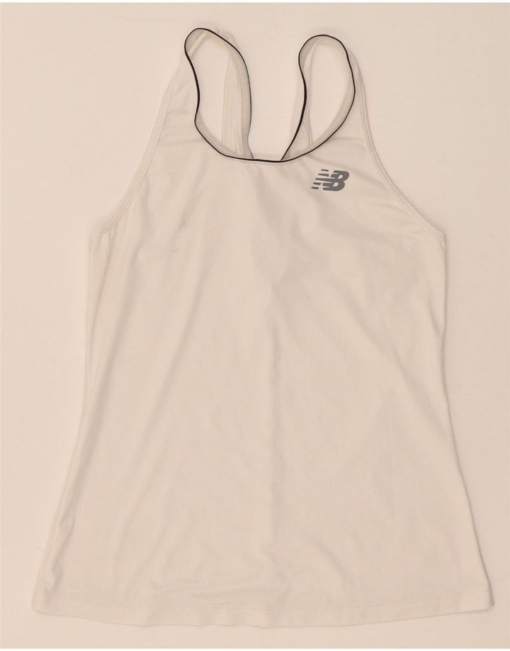 New Balance Mujer Chaleco Top UK 8 Pequeño Blanco