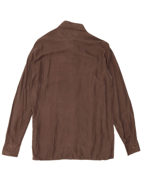 Camisa vintage para hombre talla 39 15 1/2 marrón medio