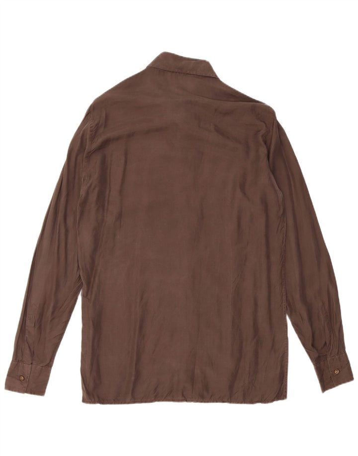 Camisa vintage para hombre talla 39 15 1/2 marrón medio