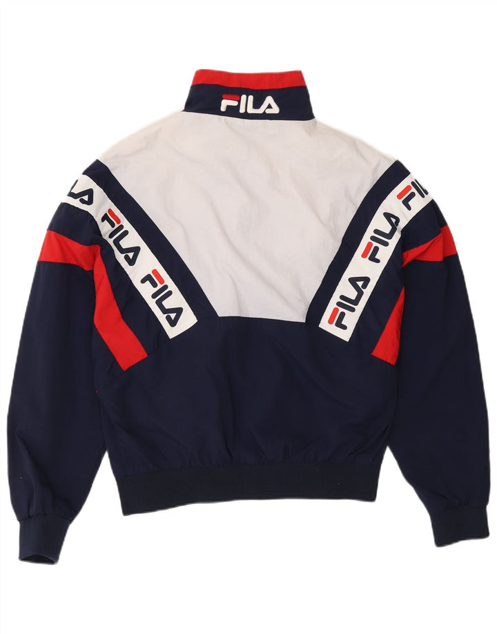 FILA Chaqueta de chándal extragrande para mujer UK 6 XS Azul marino Colorblock