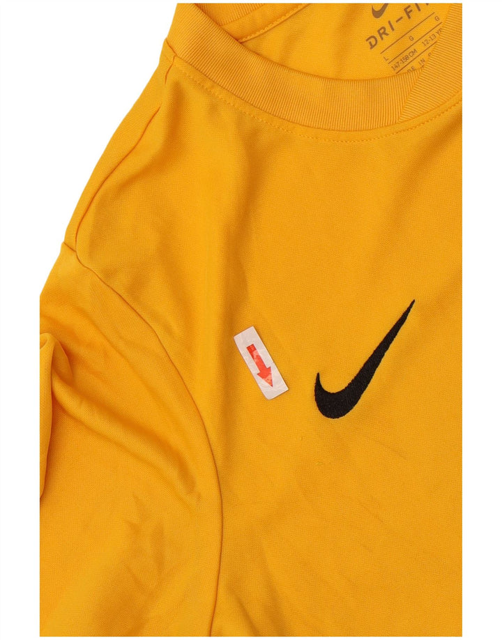 Nike Camiseta Dri Fit para niños 12-13 años Grande Amarillo Poliéster