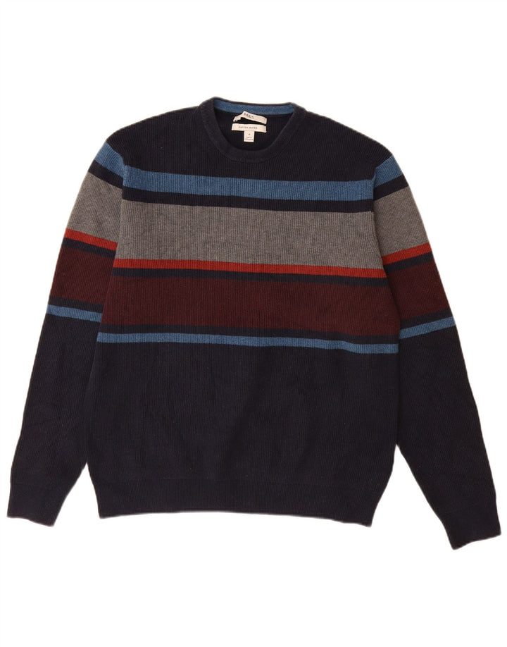 Marks & Spencer Jersey De Cuello Redondo Para Hombre Color Block Azul Marino Mediano