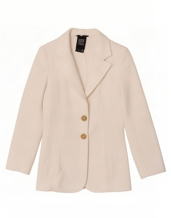 Gianfranco Ferre Chaqueta tipo blazer de 2 botones para mujer IT 46 Algodón blanco grande