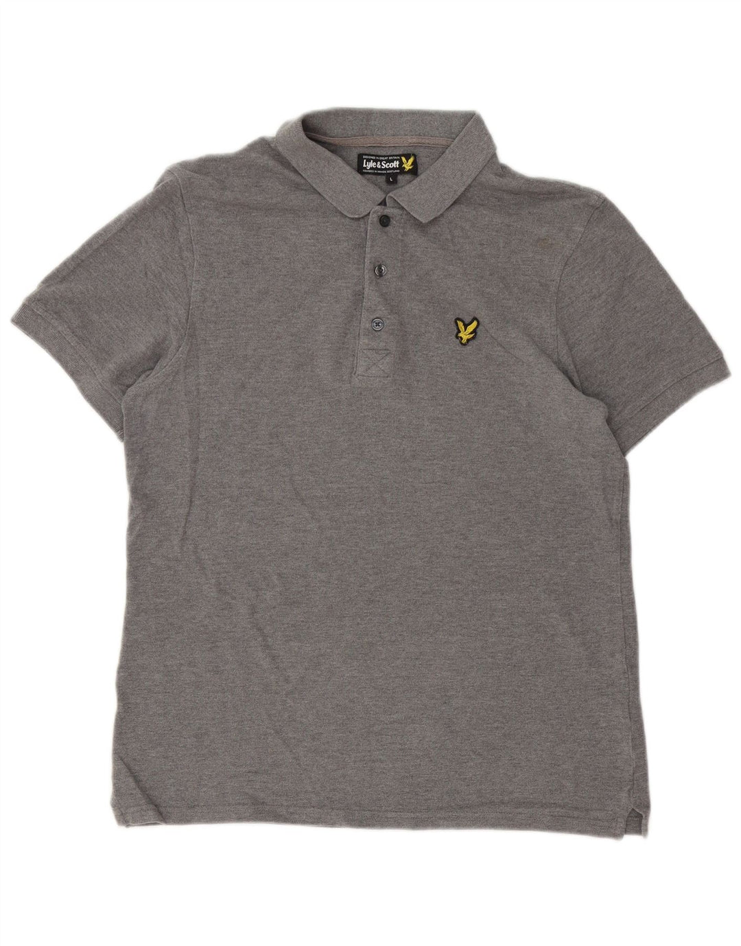 Lyle & Scott Polo para hombre de algodón gris grande