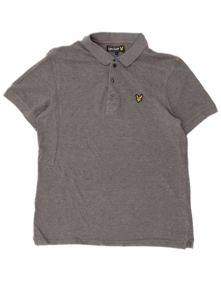 Lyle & Scott Polo para hombre de algodón gris grande