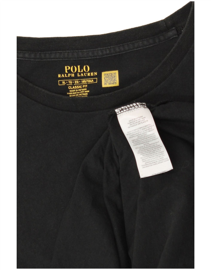 POLO RALPH LAUREN Camiseta de corte clásico para hombre Top XL Algodón negro