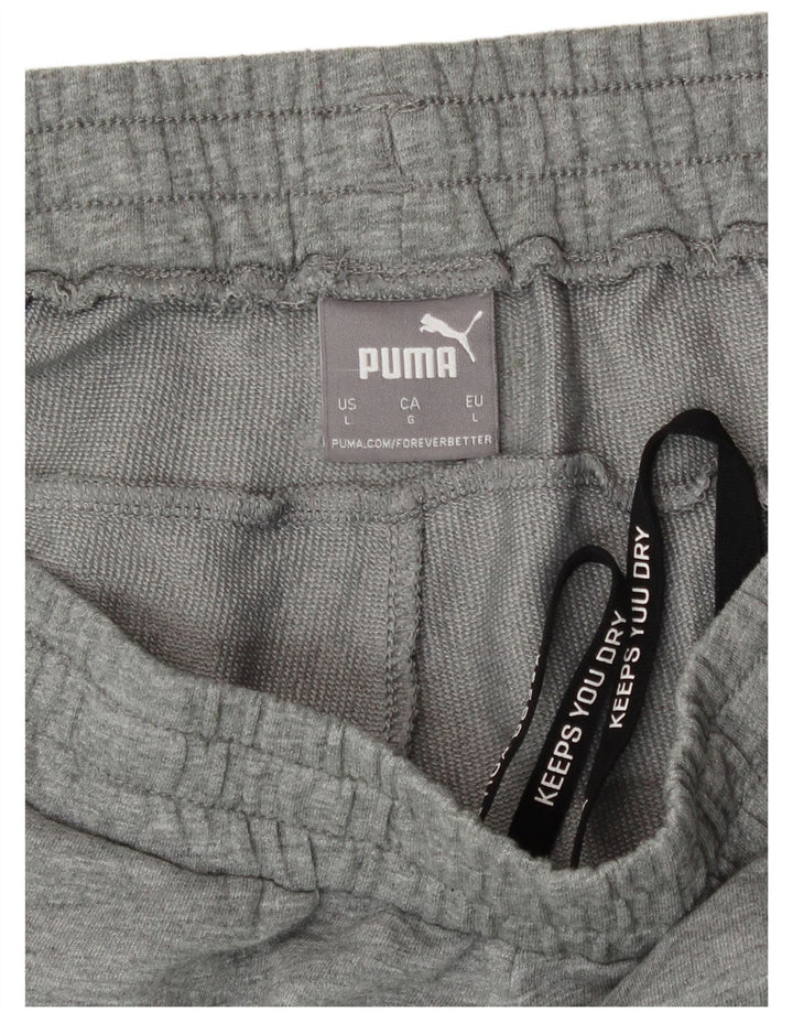 Pantalones cortos deportivos Puma para hombre de algodón color block gris grande