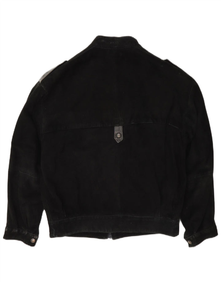 Vintage hombres militar ante bomber chaqueta IT 46 pequeño negro