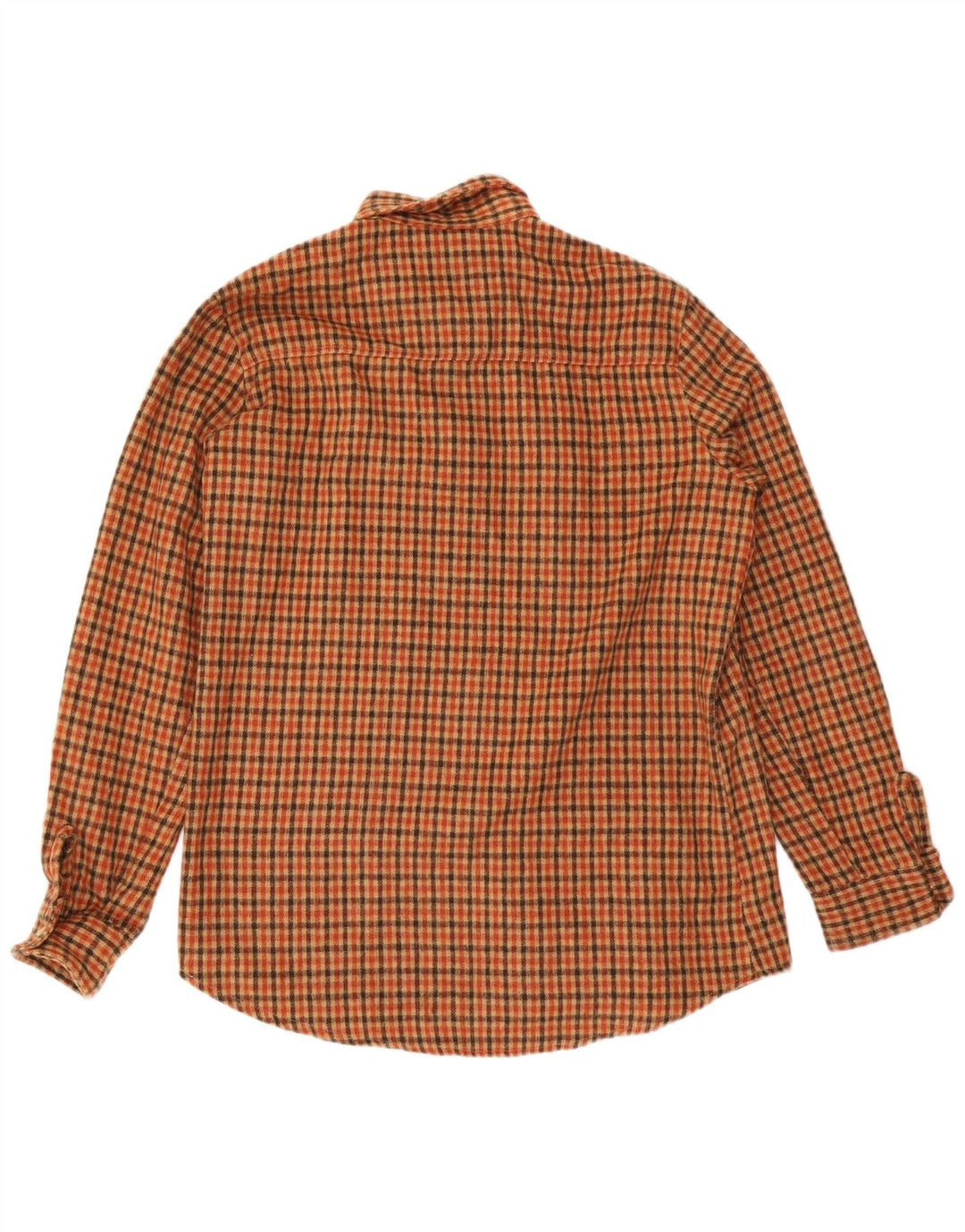 Camisa de franela vintage para hombre a cuadros marrón medio