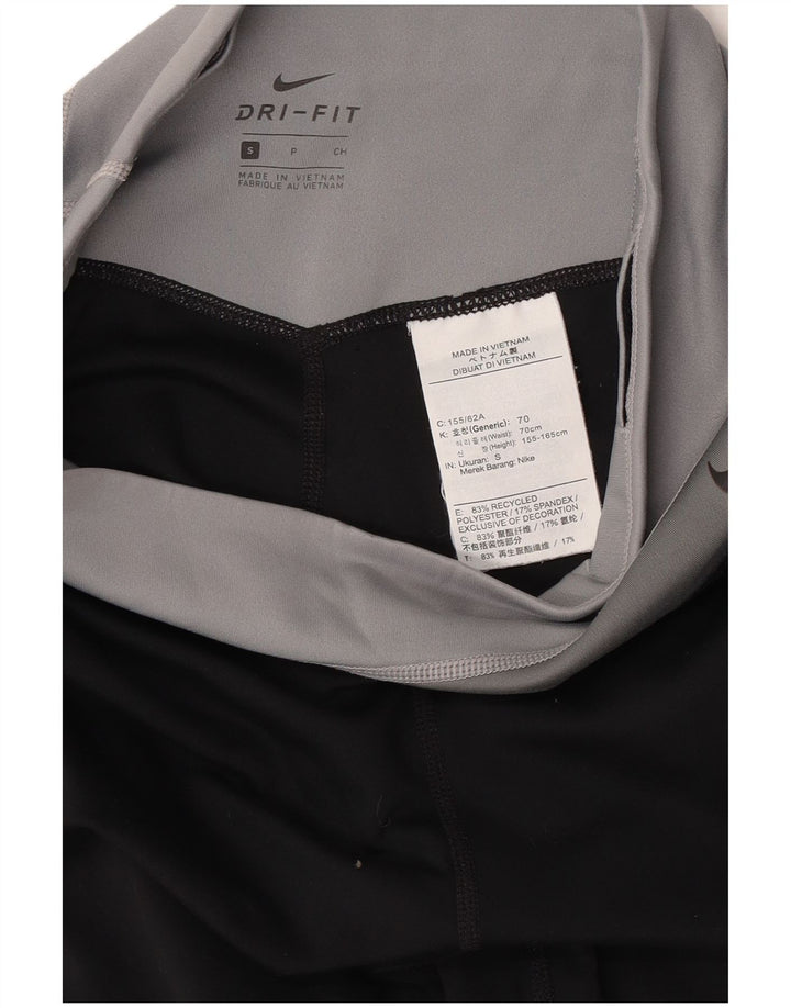 NIKE Leggings cortos con gráfico Dri Fit para mujer UK 8 Small Black Colourblock