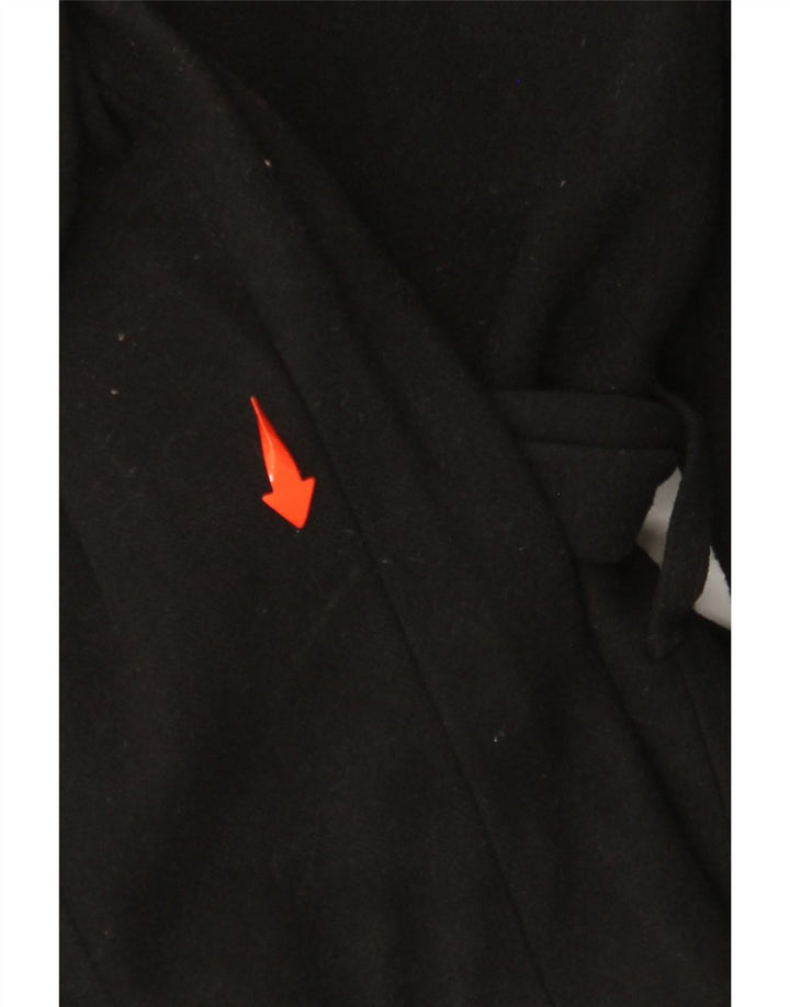 TED BAKER Gabardina para mujer talla 2 pequeña lana negra