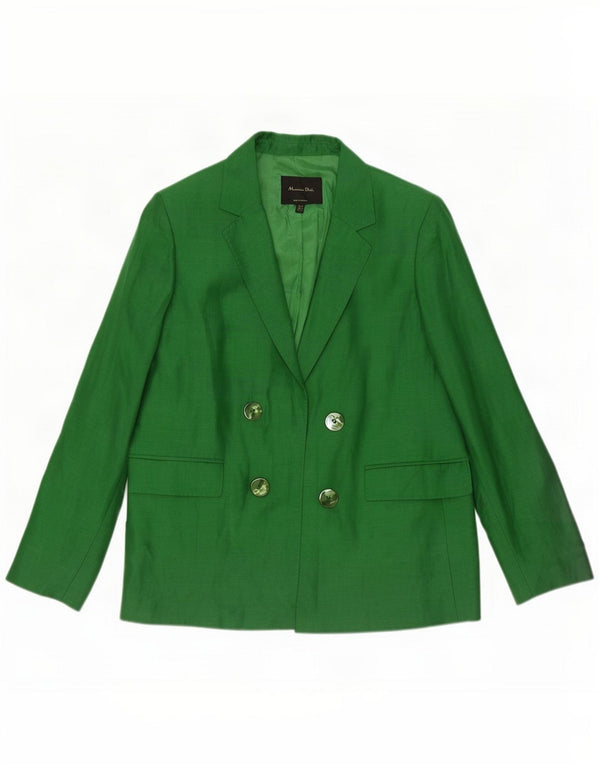 Massimo Dutti Chaqueta Americana Abierta Mujer EU 40 Verde Medio