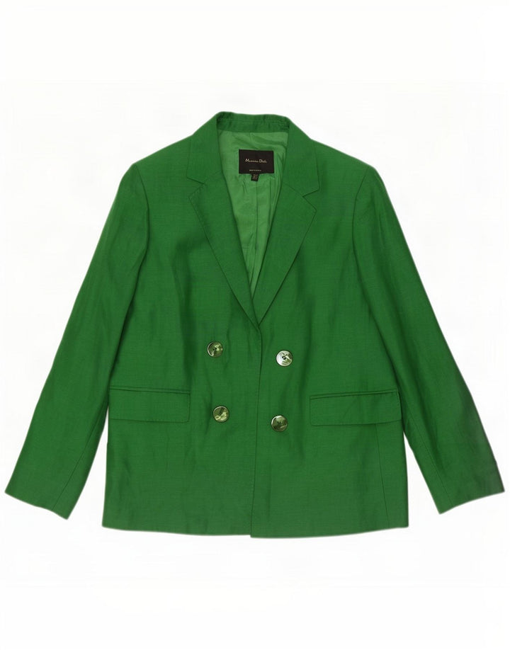 Massimo Dutti Chaqueta Americana Abierta Mujer EU 40 Verde Medio